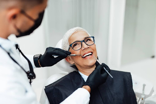 patient attends regular dental exam and cleaning
