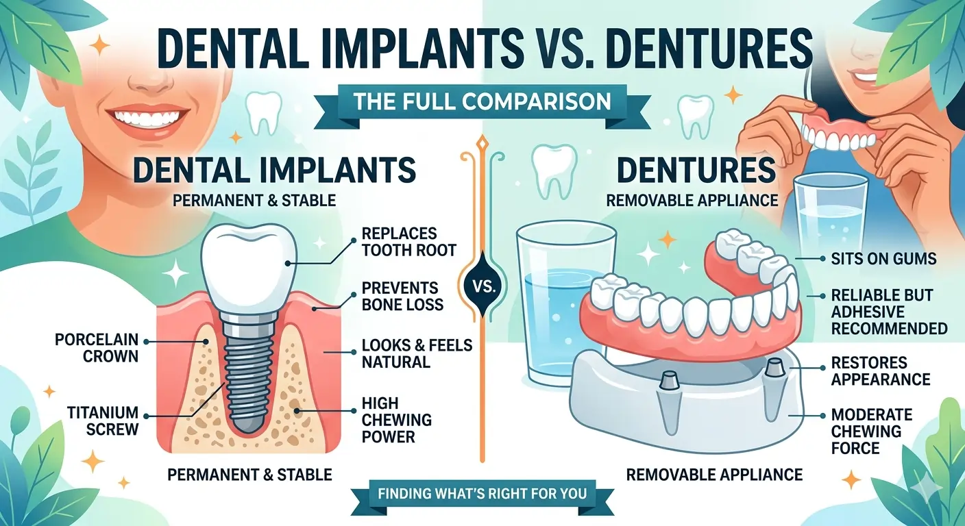 Dental Implants vs. Dentures The Full Comparison. Madison Dental Care